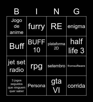 Summer game fest Bingo Card