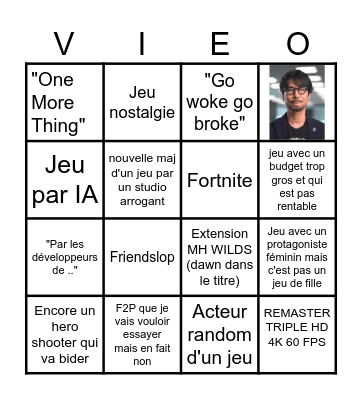 Summer Game Fest Bingo Card