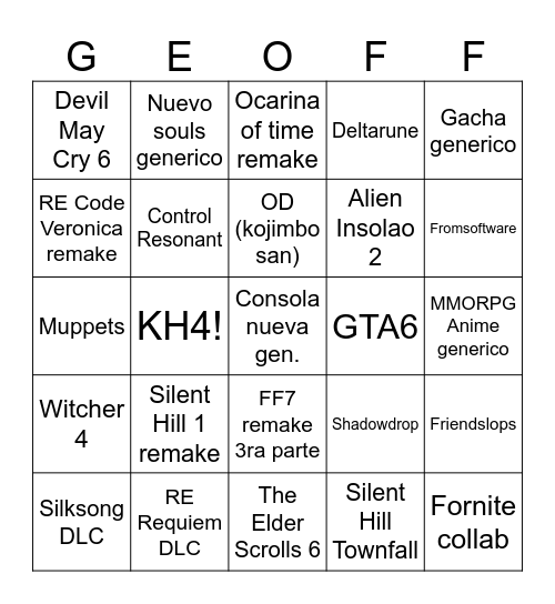 Summierdon Game Fest 2026 Bingo Card