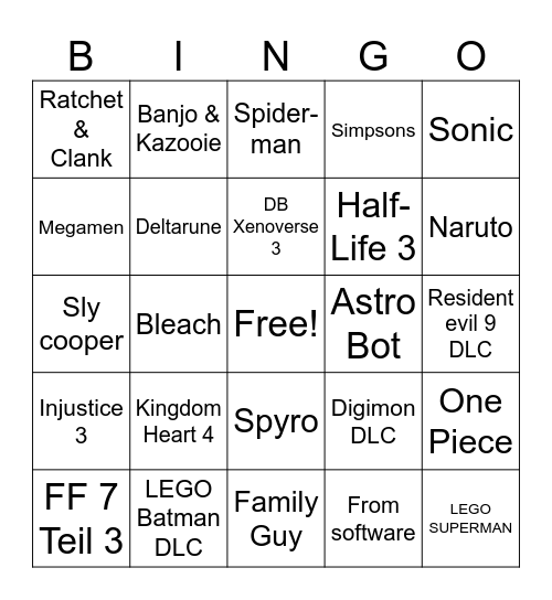 SUMMER GAME FEST BINGO! Bingo Card