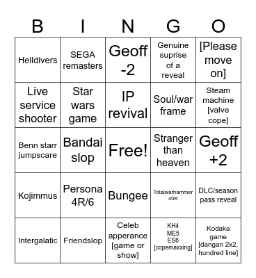 Sum Gam Fes Bingo Card