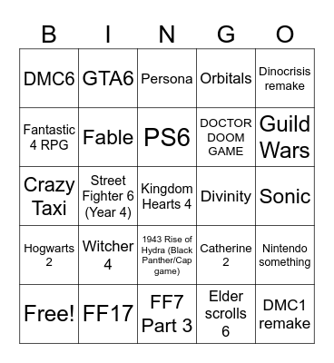 Summer Games Fest 2026 Bingo Card