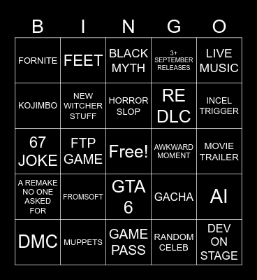 SUMMER GAMES FEST 2026 BINGO Card