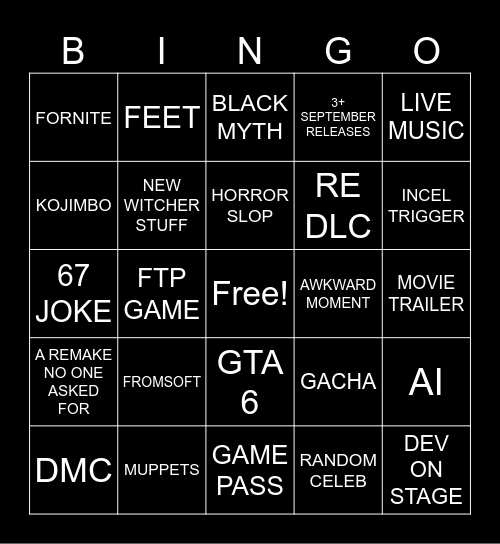 SUMMER GAMES FEST 2026 BINGO Card