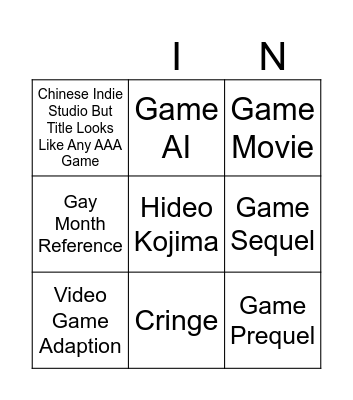SGF Bingo Card