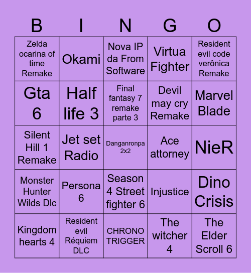 Summer Game Fest Bingo Card