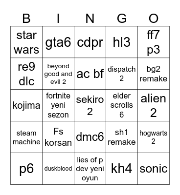 miyazaki Bingo Card