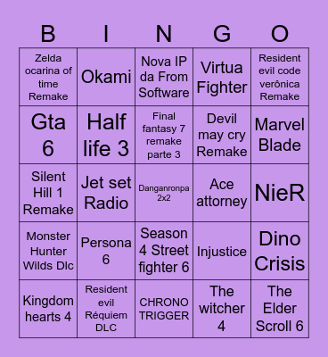 Summer Game Fest Bingo Card