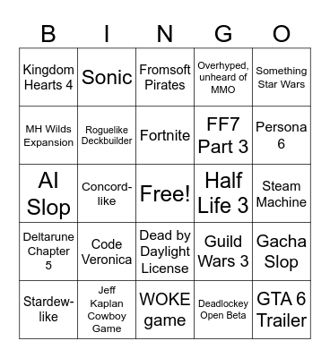 Summer games fest 2026 Bingo Card