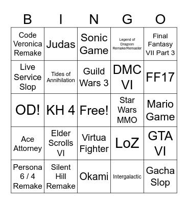 SUMMER GAMES FEST 2026 Bingo Card