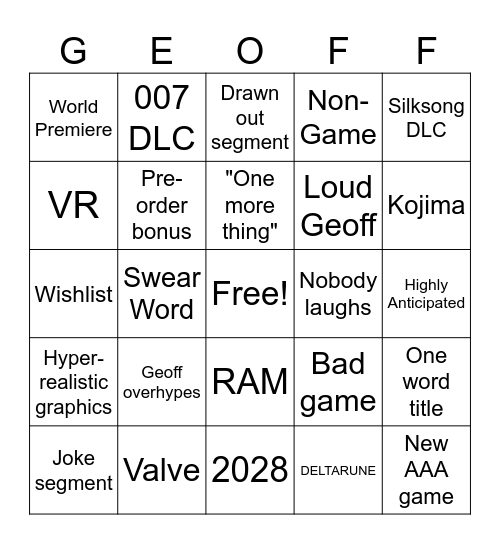 sgf bingo Card