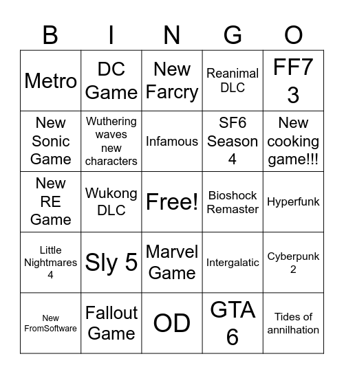 SummerFest Bingo Card