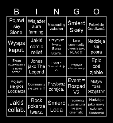 Fortnite Evept !!! Bingo Card