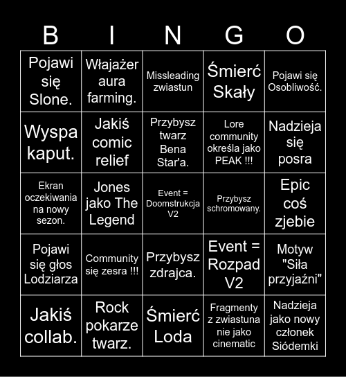 Fortnite Evept !!! Bingo Card