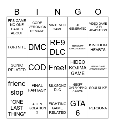 SUMMER GAMES FEST Bingo Card