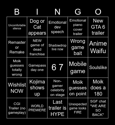 SGF Moik Bingo Card