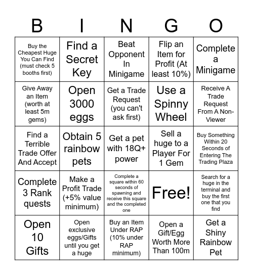 Ps99 Bingo Card Bingo Card