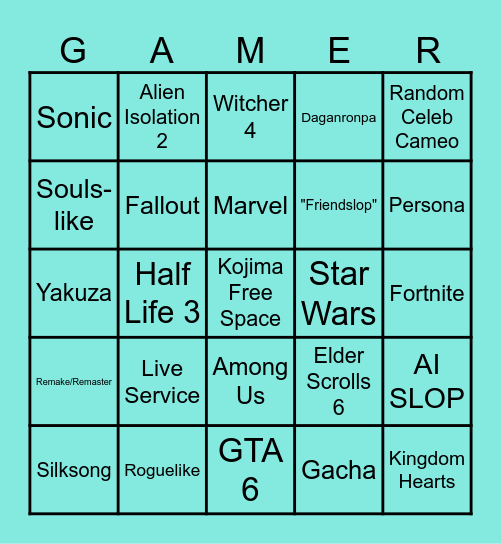 Summer Game Fest 2026 Bingo Card