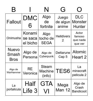Veranillo Jueguillo Fiestilla Bingo Card