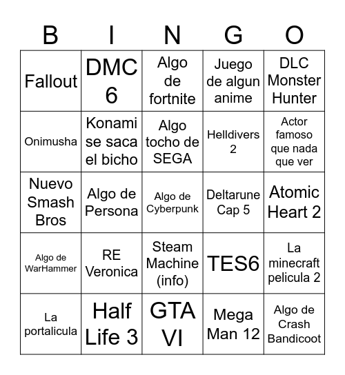 Veranillo Jueguillo Fiestilla Bingo Card