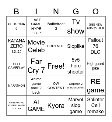 SUMMER GAME FEST Bingo Card