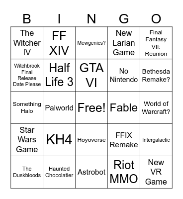 Summer GameFest 2026 Bingo Card