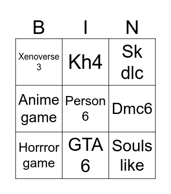 SGF Bingo Card
