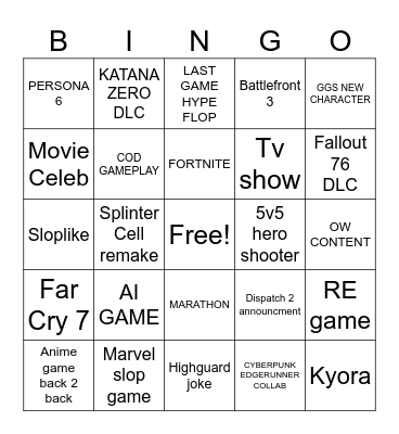 SUMMER GAME FEST Bingo Card
