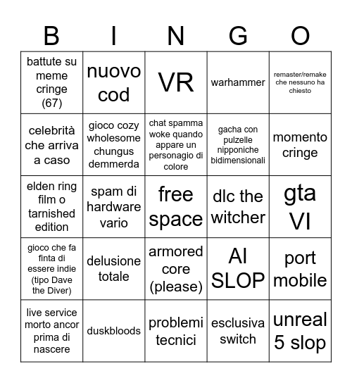 summer game fest 2026 Bingo Card