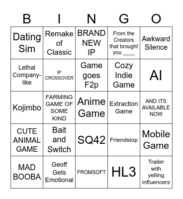 SGF Bingo Board Bingo Card