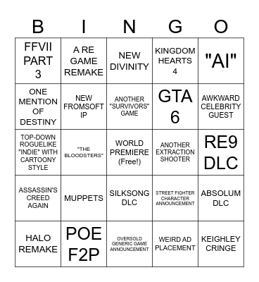KEIGH3 Bingo Card