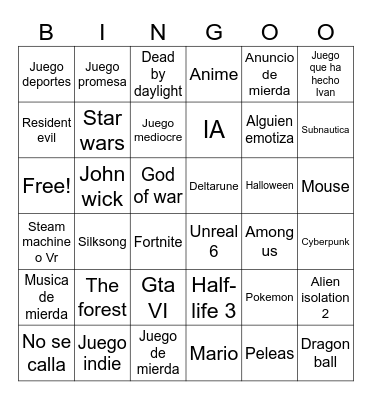 Summer game fest rubo Bingo Card