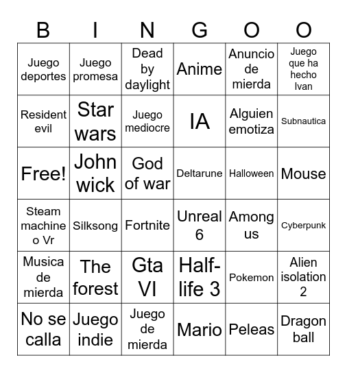 Summer game fest rubo Bingo Card