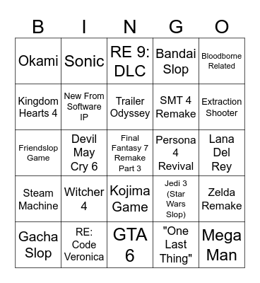 SGF 2026 Bingo Card