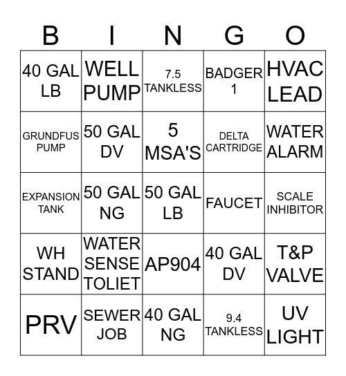 CROWN ME THE KING OF PLUMBING BINGO Card