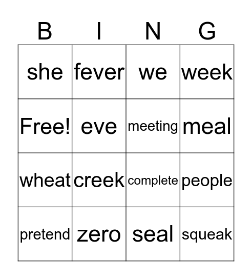 CKLA Spelling Bingo- U4 L16-20 Bingo Card