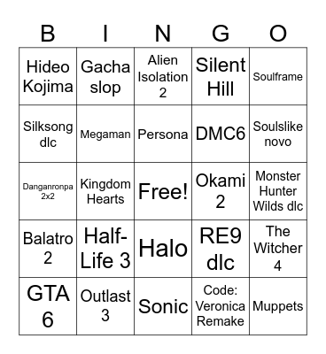 Summer Game Fest Bingo Card