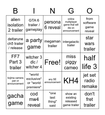 SUMMER "GEORGE" FEST Bingo Card