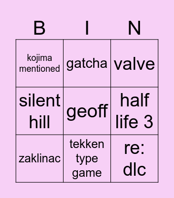 sgf Bingo Card