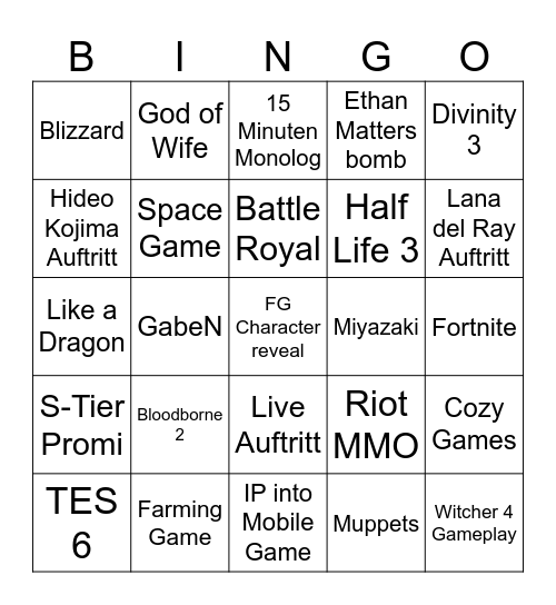 BINGO Card