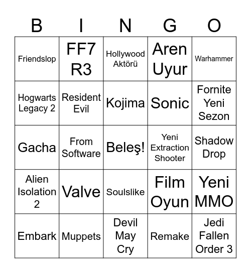 Geoff Reklam Bingo Card