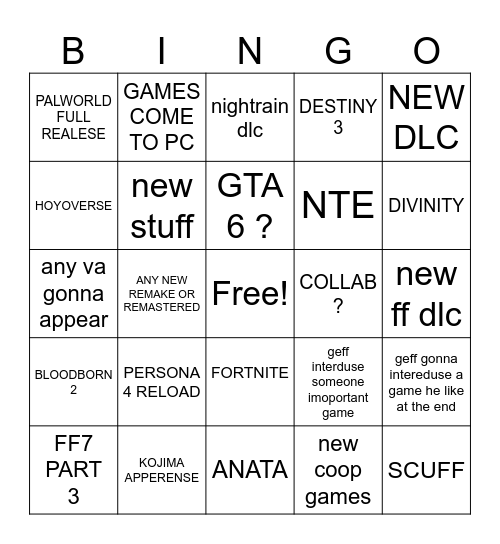 SUMMER FEST Bingo Card