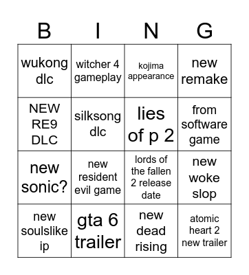 STATE OF PLAY BINGO Card