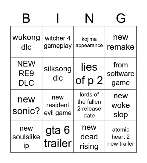 STATE OF PLAY BINGO Card