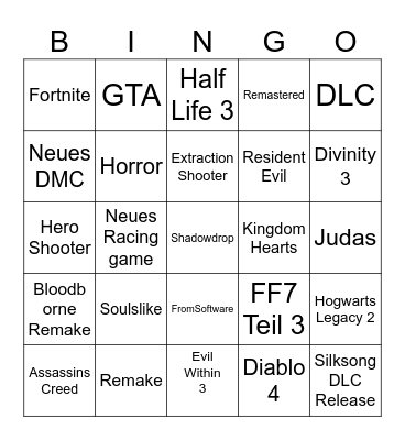 Summer Games Fest Bingo Card
