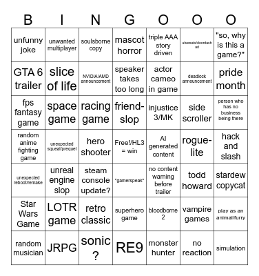 the summer games Bingo Card