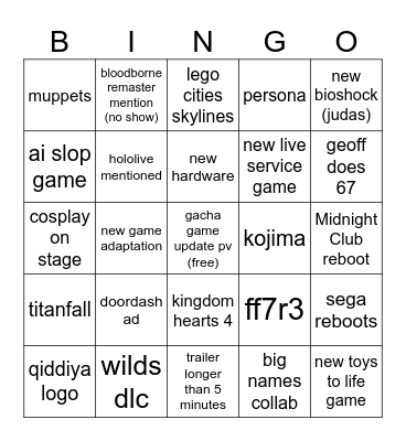 sgf bingo Card