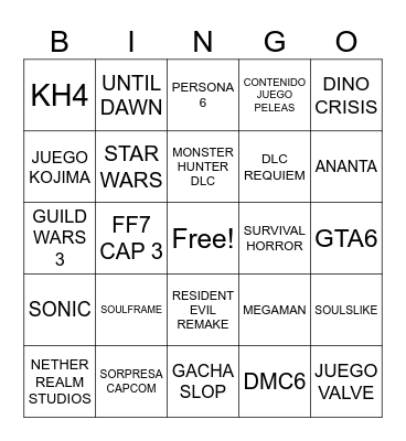 BINGO SANDY PAPO Bingo Card