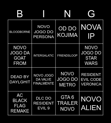 Nehaze Bingo Card