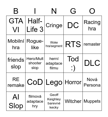 Summer Game Fest 2026 Bingo Card